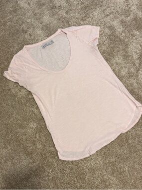 Light Pink Short-Sleeve Scoop Neck Women’s Top